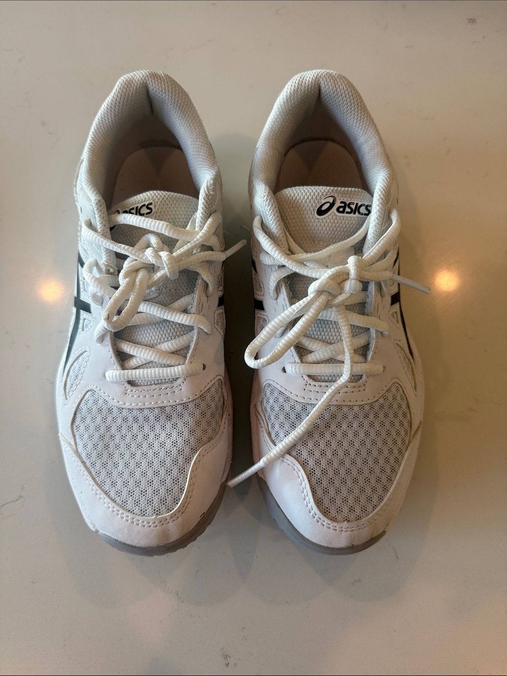 Asics Kids White and Black Sneakers